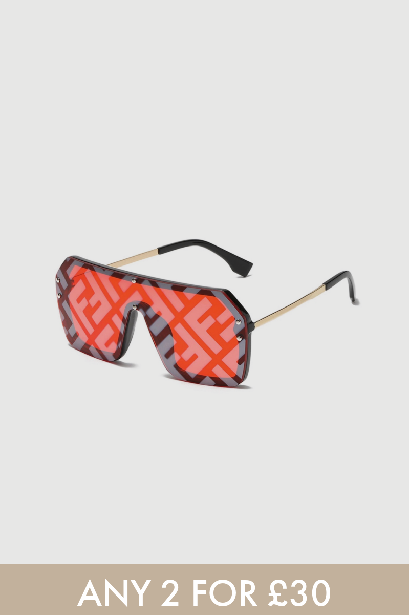 FF Print Sunglasses - Red